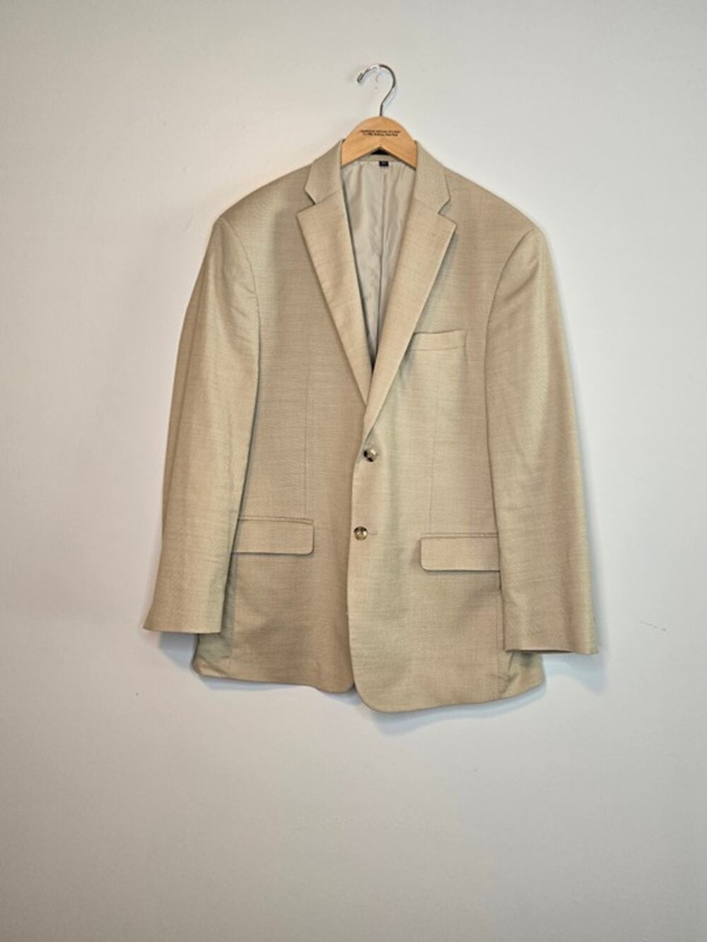Jos. A. Bank 1905 Tailored Fit Blazer Tan Size 44R Wool Cotton Blend
